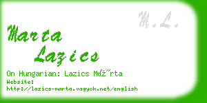 marta lazics business card